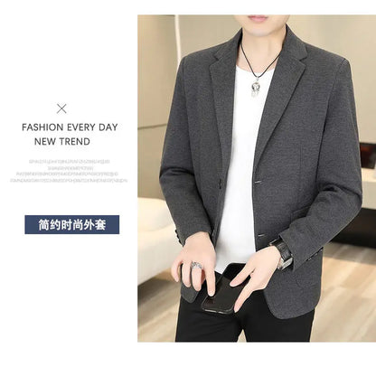Blazer Men Business Gentleman Leisure Korean Wedding Fashion Trend, Slimming, Versatile, High-end Casual, High-end Woolen Blazer