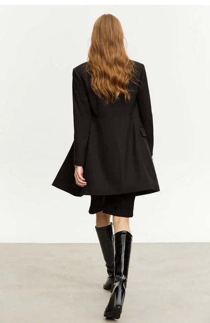 Minimalist Blazer for Woman 2026 Autumn Long Simple Basics Commuter Jacket With Waist Rope Slim Fit Blazers 12343036