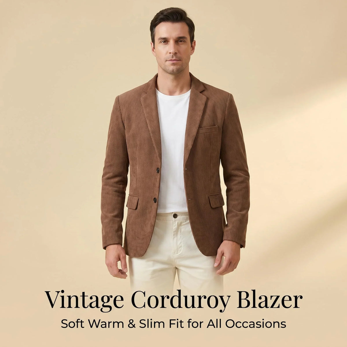 Corduroy Men's Casual Blazer Formal Men's Jacket Brown Coats Men Outwear Suit Blazer for Man Men Single Breasted Suit New