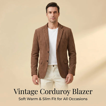 Corduroy Men's Casual Blazer Formal Men's Jacket Brown Coats Men Outwear Suit Blazer for Man Men Single Breasted Suit New