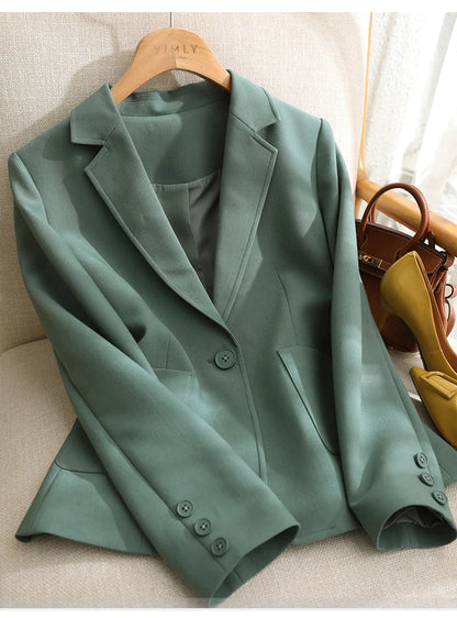2026 Autumn Blazers Jacket for Women Elegant Korean Fashion Short Slim Jacket Solid Long Sleeve Work Office Blazers V7876