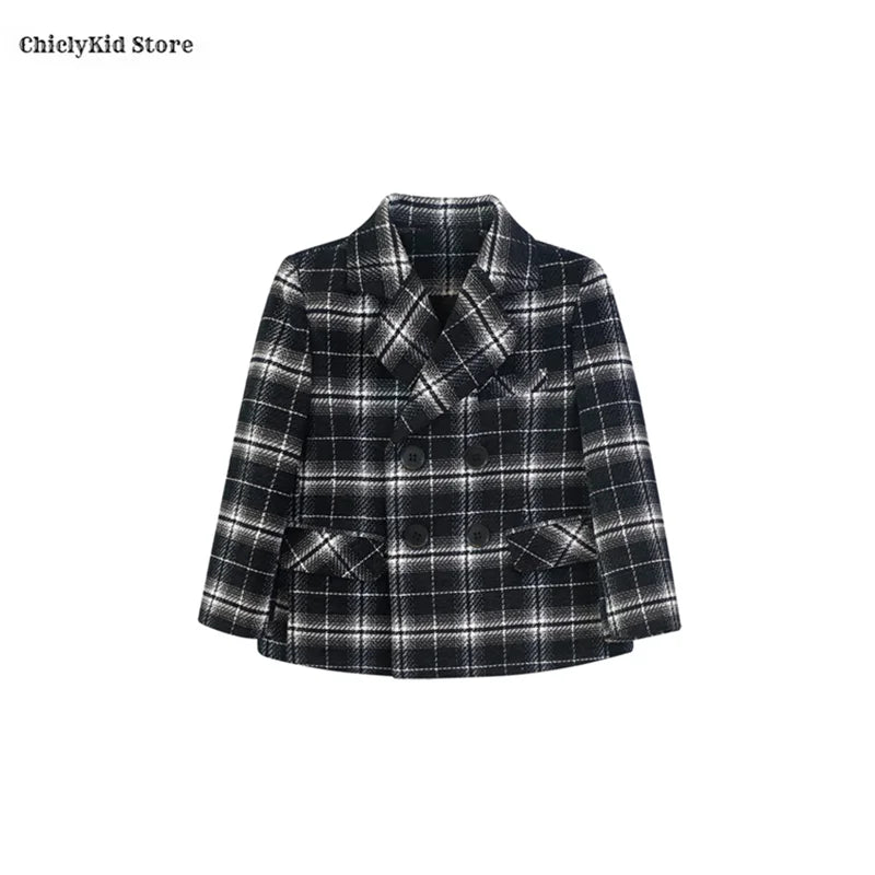 Boys British Double Breasted Blazer Jacket Pants Children Suit Waistcoat Wedding Clothes Sets Toddler Formal Dress Kids Tuxedos