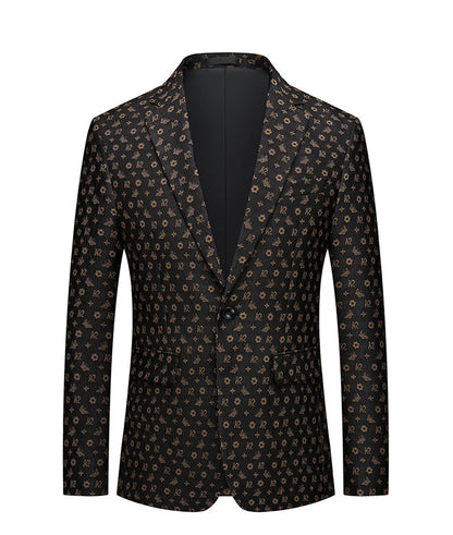 Men's Printed Suit Jacket – Paisley Floral Single Breasted Party Blazer for Men – Plus Size