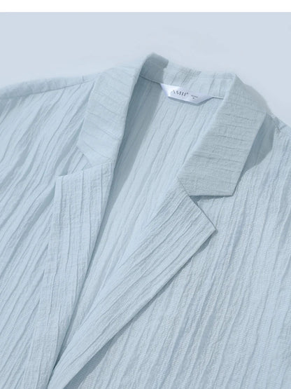 Women's Blazer 2026 Summer New Notch Lapel Single Breasted Drop Shoulder Jacket Casual Midi Length Coat For Women 12652002