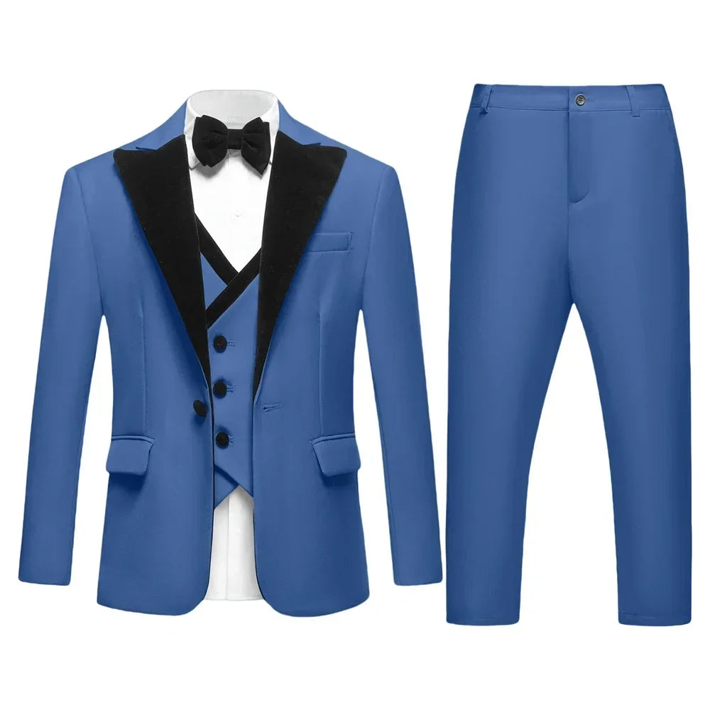 2026 Homecoming Suit for Boys 3T-14T 4 Pieces Jacket Vest Pants Bowtie Wedding Guest Suits Boy's Formal Costume Toddler Suits