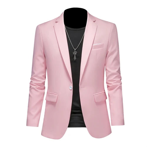 15 Color Fashion Mens Suit Jacket High Quality Slim Fit Solid Color Casual Business Mens Blazers Formal Office Wedding Suit Tops