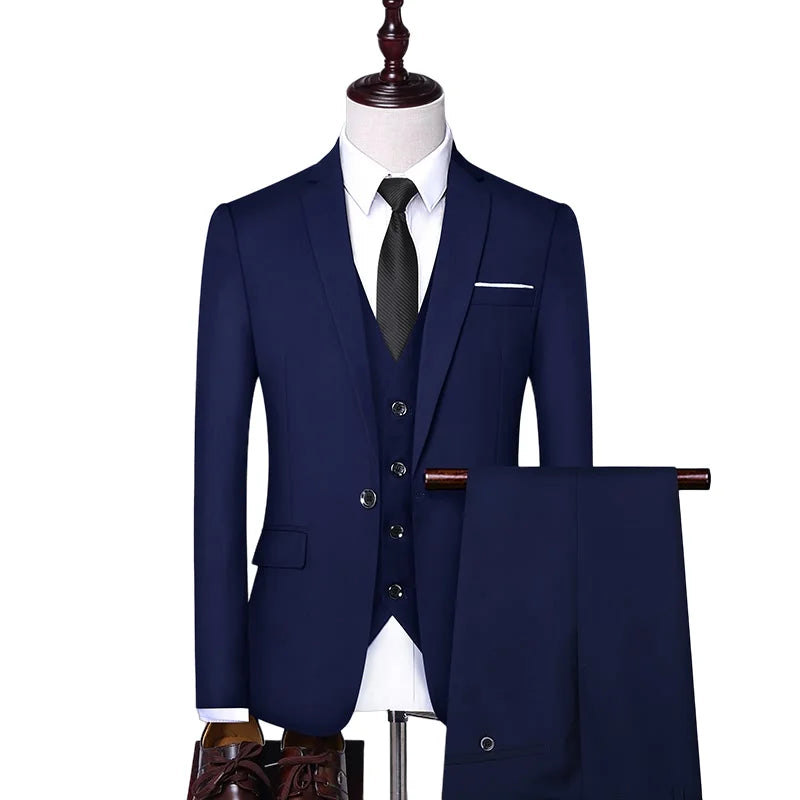 Men's Slim Fit Suit – Smart Casual Single Breasted Office & Wedding Suit