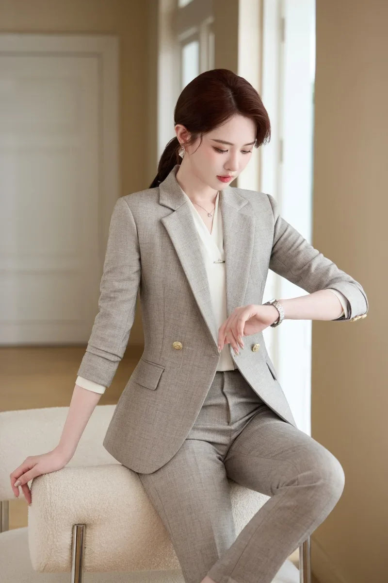 Stylish Professional Womens Boutique Pant Suit. Two-Piece Trousers + Suit Jacket, 2026 Autumn and Winter New Style
