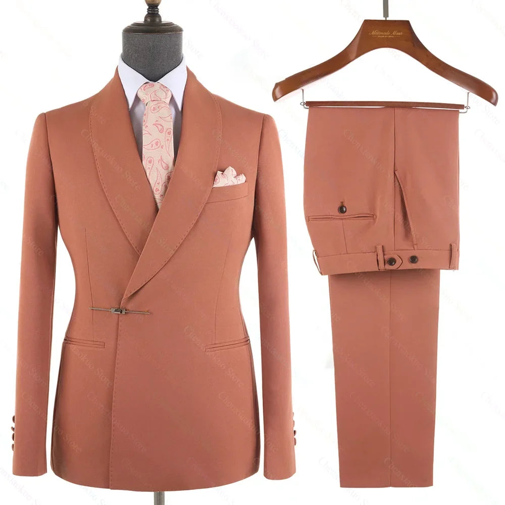 Ternos Masculino – Smoking Masculin à Revers Métalliques, Tissu Formel, Cigar Masculino