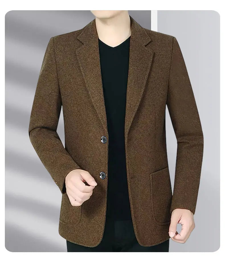 Blazer Men's Business Gentleman Wedding Fashionable Solid Color Best Man, Slimming and Casual Middle-aged and Elderly Blazer