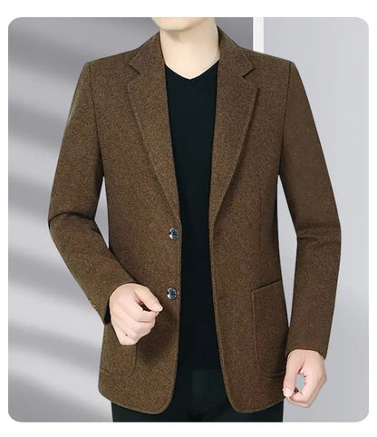Blazer Men's Business Gentleman Wedding Fashionable Solid Color Best Man, Slimming and Casual Middle-aged and Elderly Blazer
