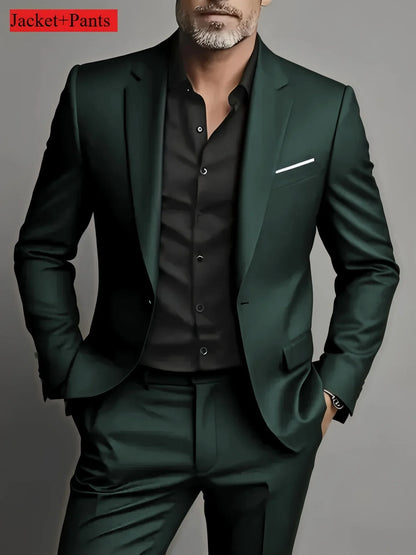 2 Pièces Costumes Homme Grande Taille Pour Mariage Marié Tuxedos Bal Ensembles Blazer Homme D'affaires Trajes De Hombre