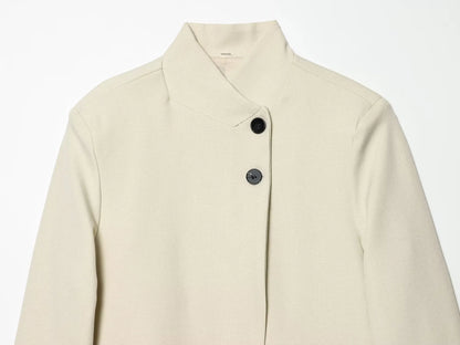Elegant Women Solid Blazer Coat Spring Autumn Turtleneck Long Sleeve Single Breasted Straight Blazer Female Chic Suit Jacket