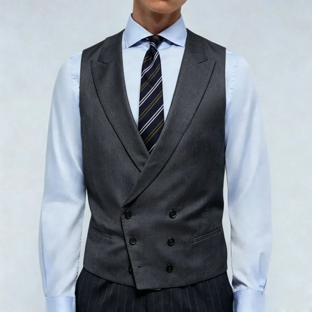 Men Vest Double Breasted Lapel Waistcoat for Wedding & Formal Occasions – Multi-Color