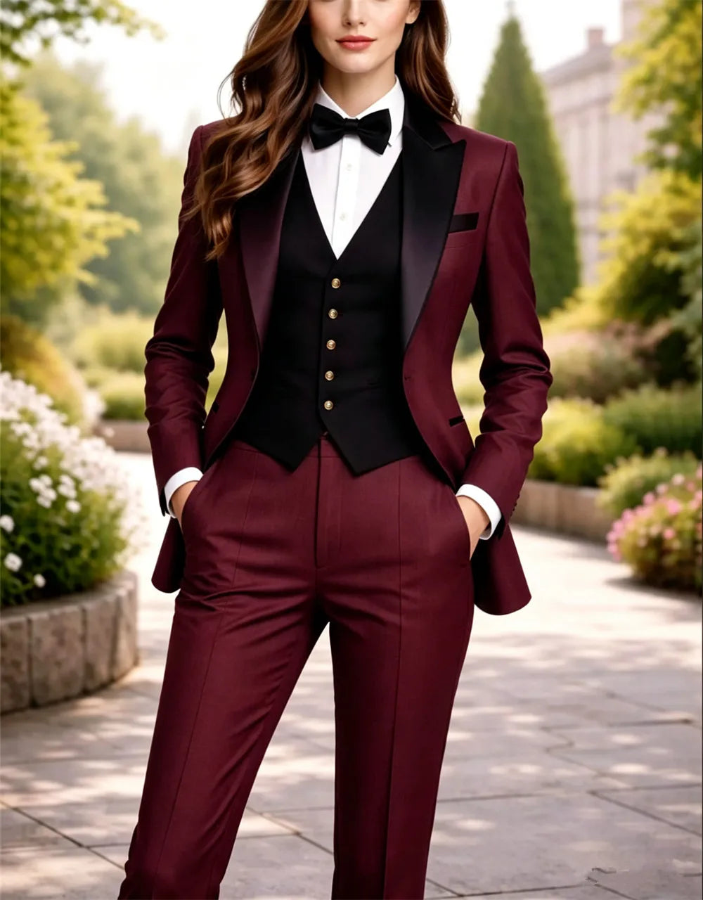 New Women's Suits 3 Pieces Official Event Wear Women's Tailored Blazer Set Formal Outfit (Jacket+Vest+Pants)