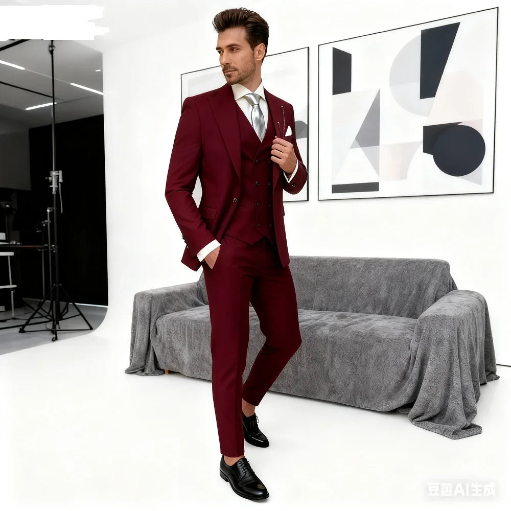 Men's 3-Piece Suit Set Single Breasted Regular Fit – Multi-Color | Jacket, Pants & Vest