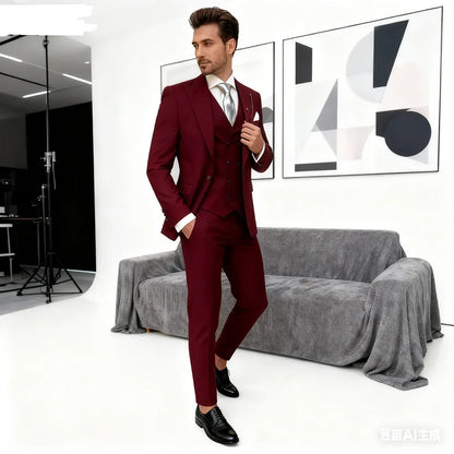 Men's 3-Piece Suit Set Single Breasted Regular Fit – Multi-Color | Jacket, Pants & Vest