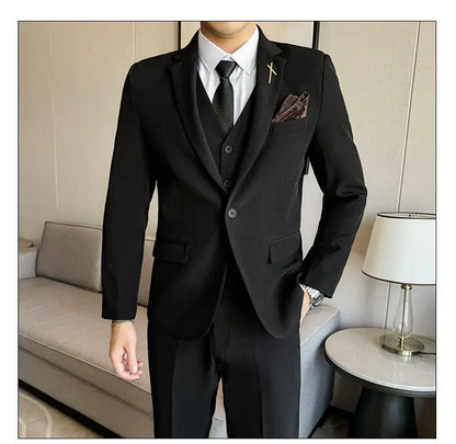 Men's 3-Piece Suit – Blazer, Vest & Trousers | Smart Casual Business & Wedding Suit