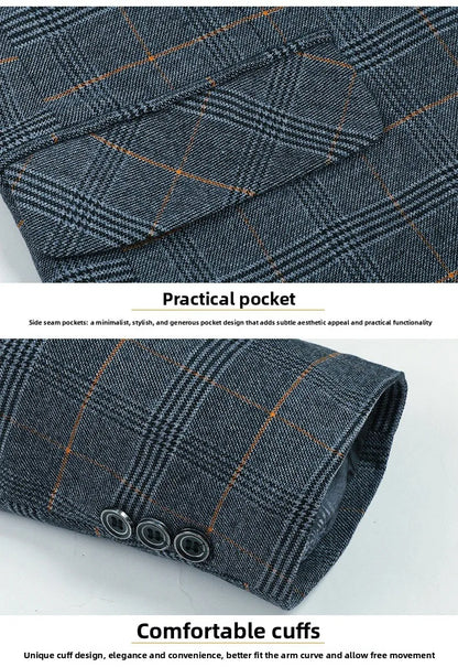 Blazer Men Fashion Premium Business Outdoor Gentleman Striped Stylishly Versatile British Style Casual Host of A Wedding Blazer