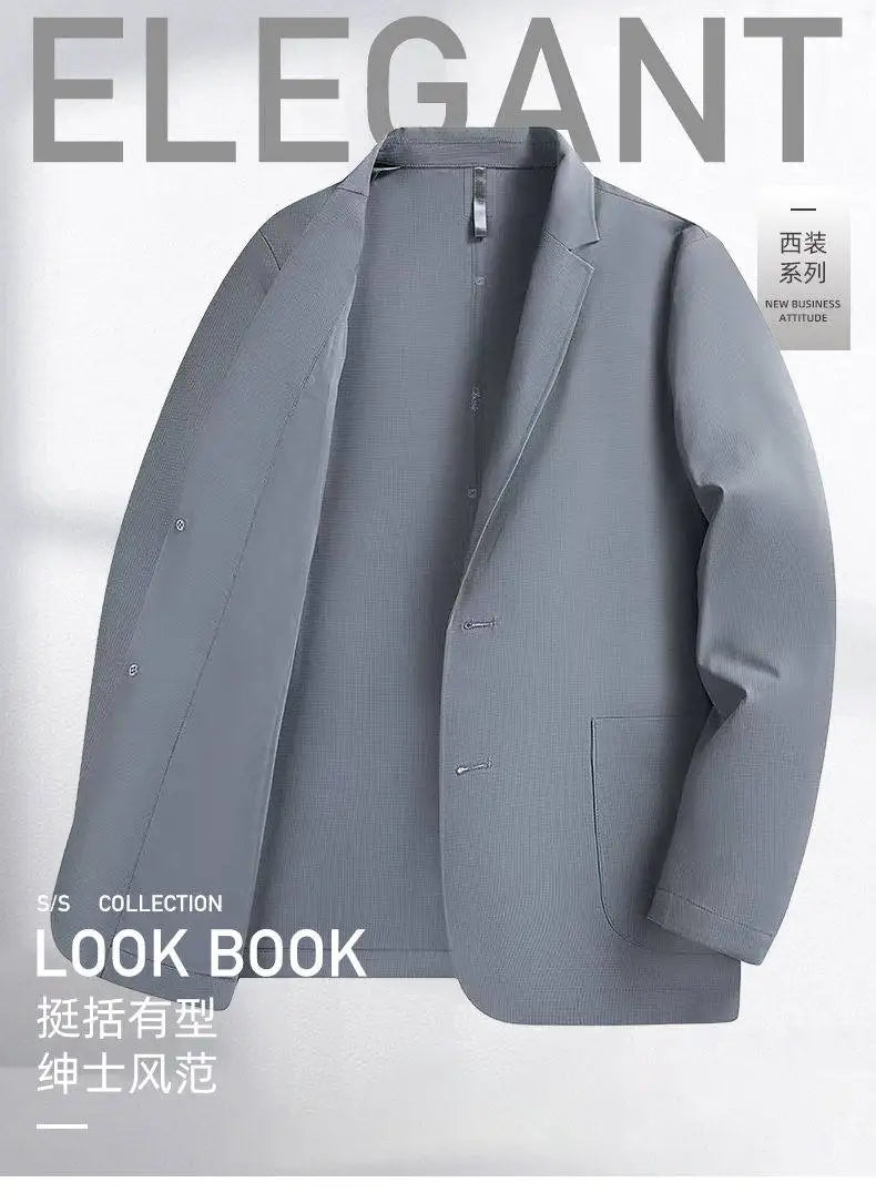 Thin-sleeved Sunscreen Blazer Fashionable for Outdoor Travel, Camping, Wedding, Casual Wear. Korean-style Men's Slim-fit Blazer