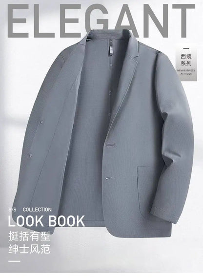 Thin-sleeved Sunscreen Blazer Fashionable for Outdoor Travel, Camping, Wedding, Casual Wear. Korean-style Men's Slim-fit Blazer