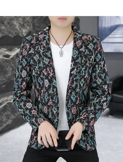 Blazer Men's fashion outdoor travel gentleman wedding Slimming Business versatile Trendy Casual Korean-style formal wear Blazer