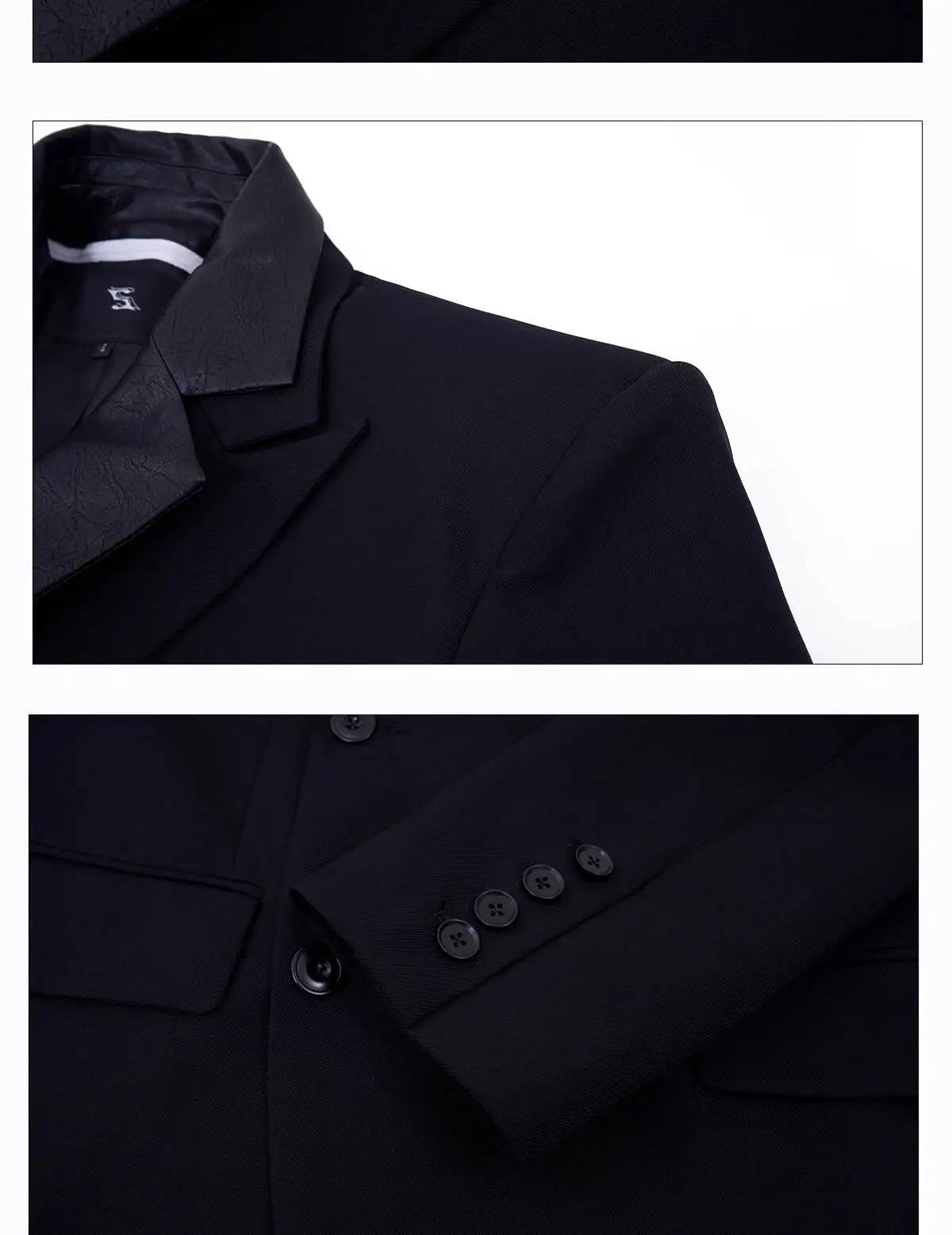 Luxury Social Clothes Men's Fashion Detachable Leather Neck Design Blazer Coat Men's 2025 Double Breasted Jacket JY4350