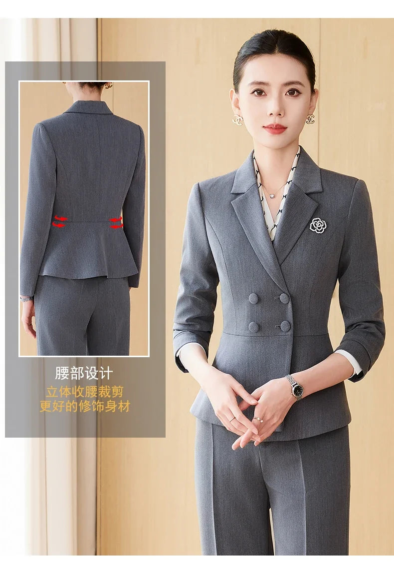 Fashion professional women's high-quality two-piece pants+blazers, exquisite elegant, new products for autumn winter 2025