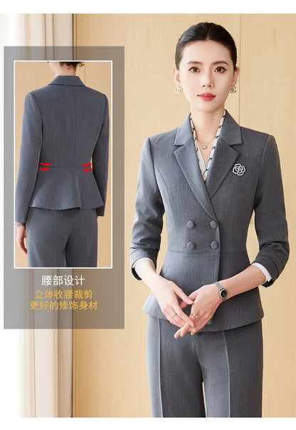 Fashion professional women's high-quality two-piece pants+blazers, exquisite elegant, new products for autumn winter 2025