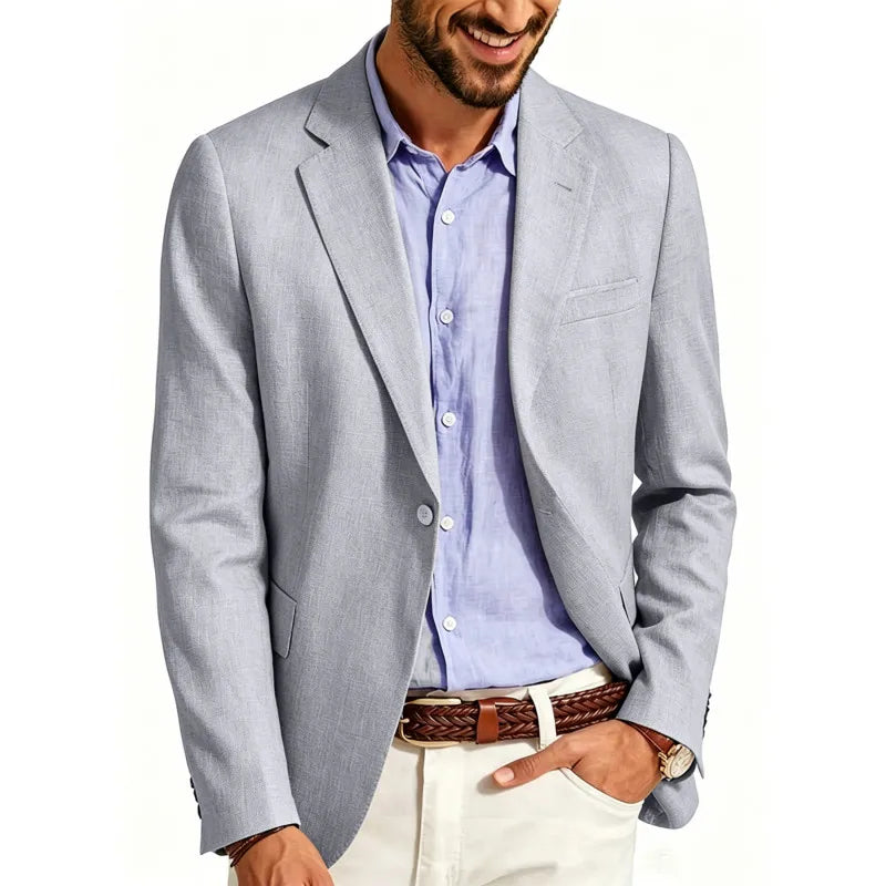 Mens Clothing 2026 Blazers Para Hombres Vintage Cotton Linen Single Button Designer Business Social Jaqueta Masculina Man Suits