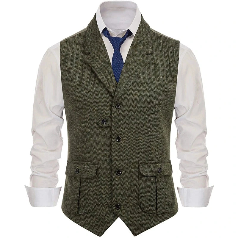 Men's Vest Single Breasted Formal Waistcoat for Wedding Banquet and Business