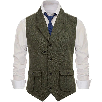 Men's Vest Single Breasted Formal Waistcoat for Wedding Banquet and Business