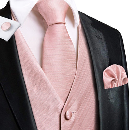 Men's Suit Vest Set – Broadcloth Waistcoat with Tie, Bowtie, Hanky & Cufflinks for Weddings & Office