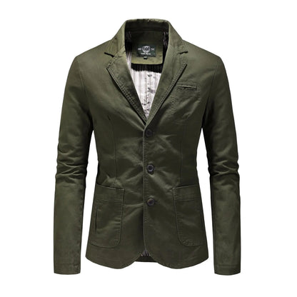 New Men's Blazers Male Male Spring Autumn Pure Cotton Solid Casual Blazer Men Clothing Outerwear Suit Jacket Coat 4XL AG818