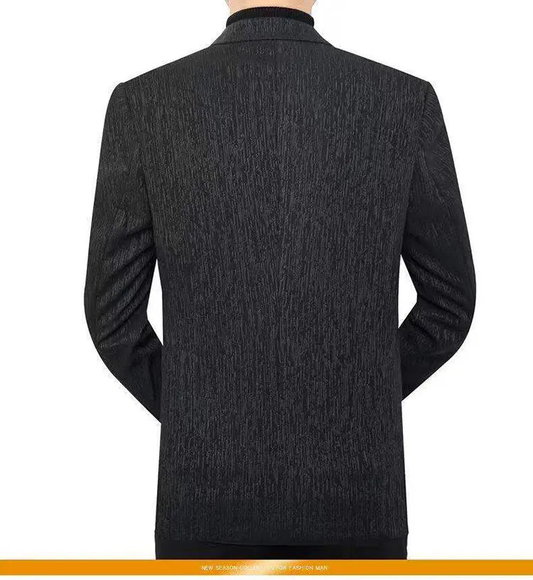 Men's Smart Casual Blazer Single Breasted Spring Autumn Jacket Black Dark Blue