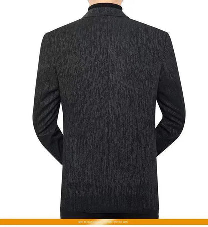 Men's Smart Casual Blazer Single Breasted Spring Autumn Jacket Black Dark Blue