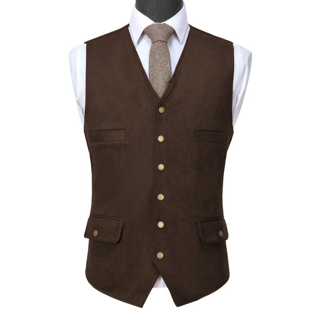 Men's Flannel Vest Single Breasted Waistcoat for Weddings & Formal Occasions