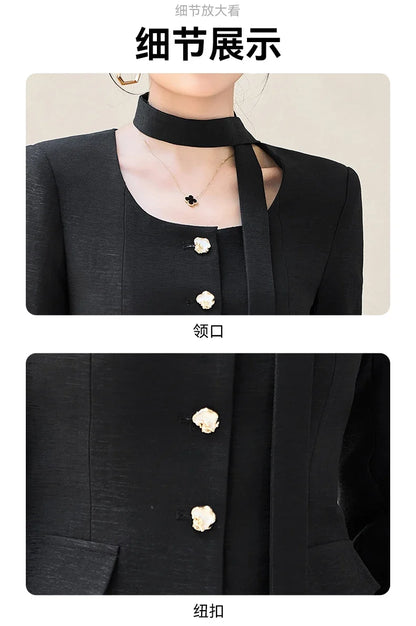 Fashionable professional women's two-piece trousers + suit jacket, exquisite elegant, 2025 autumn winter new style