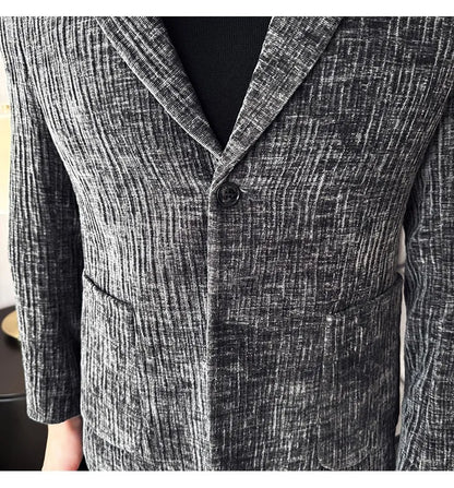 2025 Winter Chenier Thick Suit Jacket for Men Korean Slim Fit Casual Business Men Blazers Wedding Groom Office Social Dress Coat