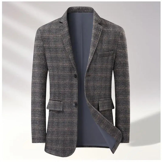 Men's Smart Casual Blazer for Big & Tall – Single Breasted, Blue & Grey, Business & Wedding