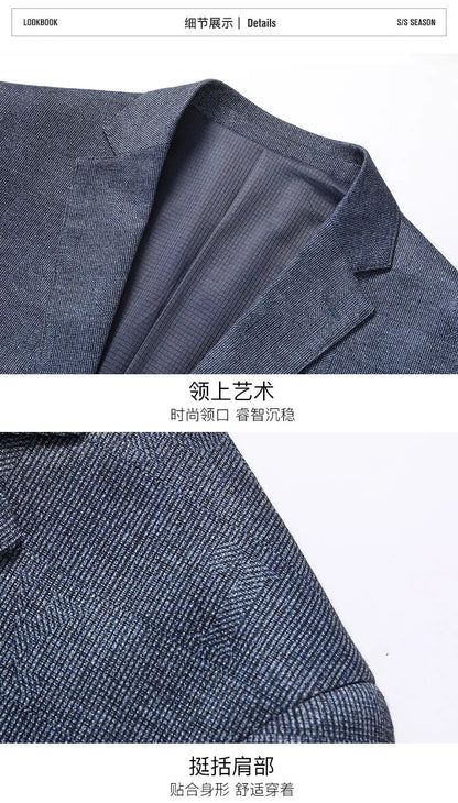 Blazer's New Men's Fashionable Business Wedding Banquet Casual Hosting Dress Showcases A High-end Middle-aged Gentleman Blazer