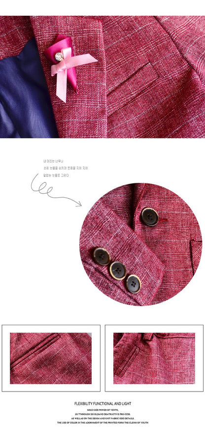 Kids Wedding Ceremony Slim Suit Children Formal Blazers Pants 2Pcs Photography Clothes Good Quality Baby Boys Handsome Suit