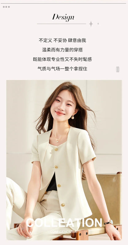 Fashionable professional women's clothing, two-piece jacket+pants, exquisite elegant, 2026 spring/summer new collection