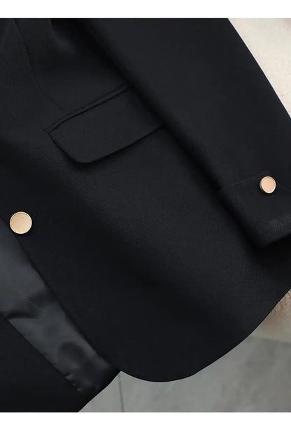 Autumn Blazers Femme 2024 Korean Fashion Office Lady Formal Jackets Coats Elegant Outerwears Long Sleeve Casual Solid Tops
