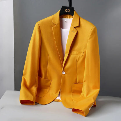 Blazer Outdoor Men's Fashion Business Travel Camping Wedding Trend Host Slim Fit Campus Leisure Breathable Korean Style Blazer