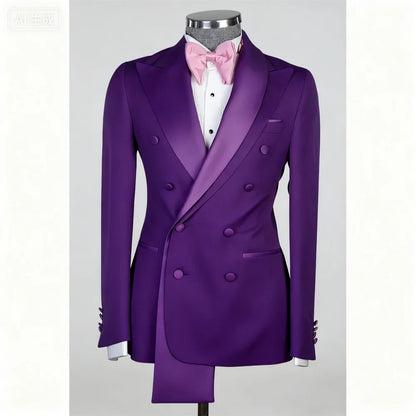 2-Piece Jacket+Pant Men's Tuxedo with Spacious Lapel for Wedding Banquet Party Formal Men's Clothing Custom-Made