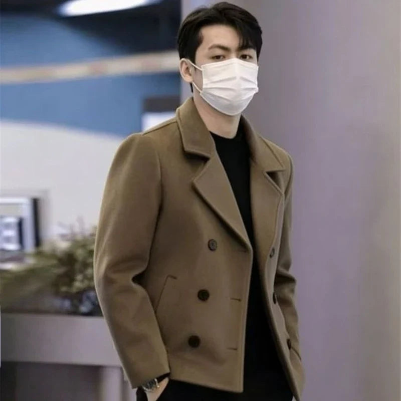 Notched Lapel Wool Blend Jacket 2026 Winter New Thickened Warm Hot-Selling Edgy Casual Light Luxury Blazer Student Wear