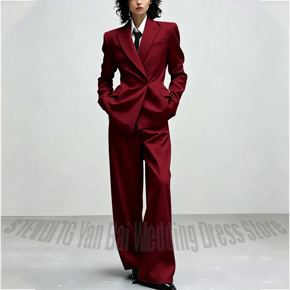 Casual Women Suit Trendy Solid Black Long Sleeve Lapel Straight Fashion Jacket Pants All-Match Shopping Street Style Daily Wear