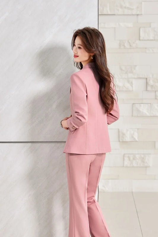 Fashionable Business Women's High-Quality Two-Piece Set Pants + Suit Jacket Elegant 2026 New Arrival