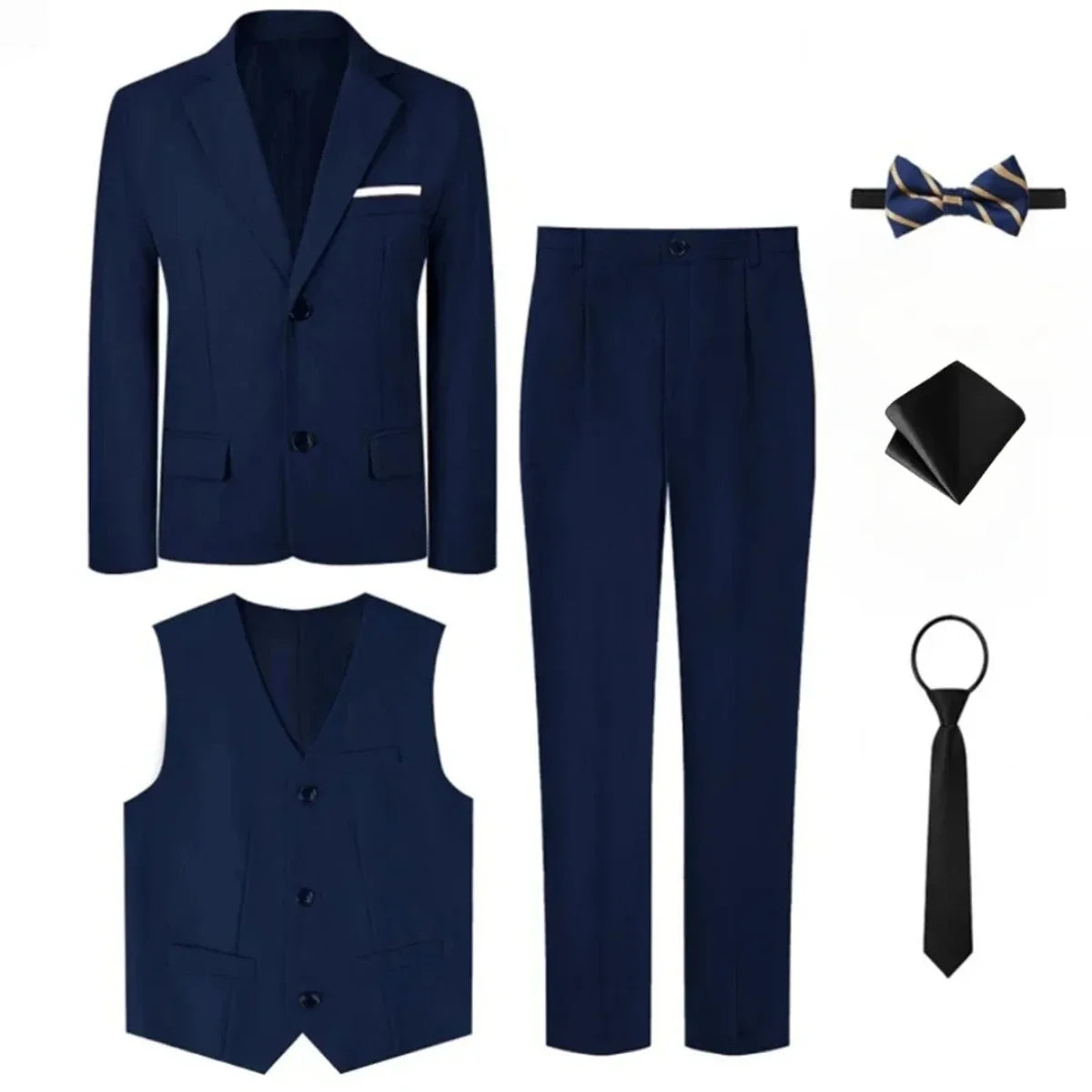 Kids Clothes Boys Suit Wedding Formal Outfit Set Children Easter Church Gentleman Ring Bearer Perform Tuxedo Teenagers Blazer